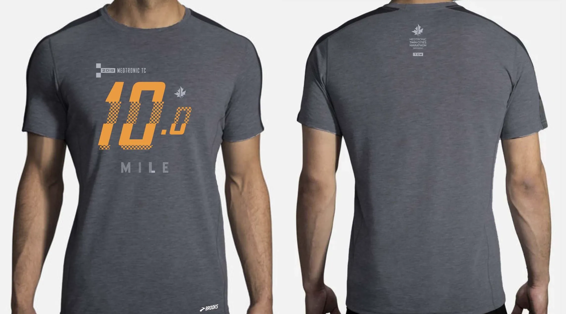 2019 Brooks TCM 10 Mile Distance Short Sleeve - Heather Tide