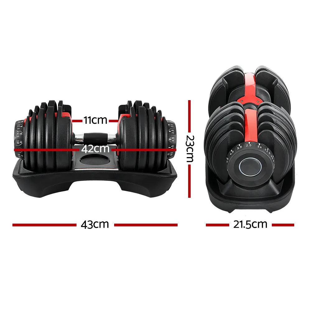 24Kg Adjustable Dumbbell Dumbbells Weight Plates Home Gym Fitness Exercise