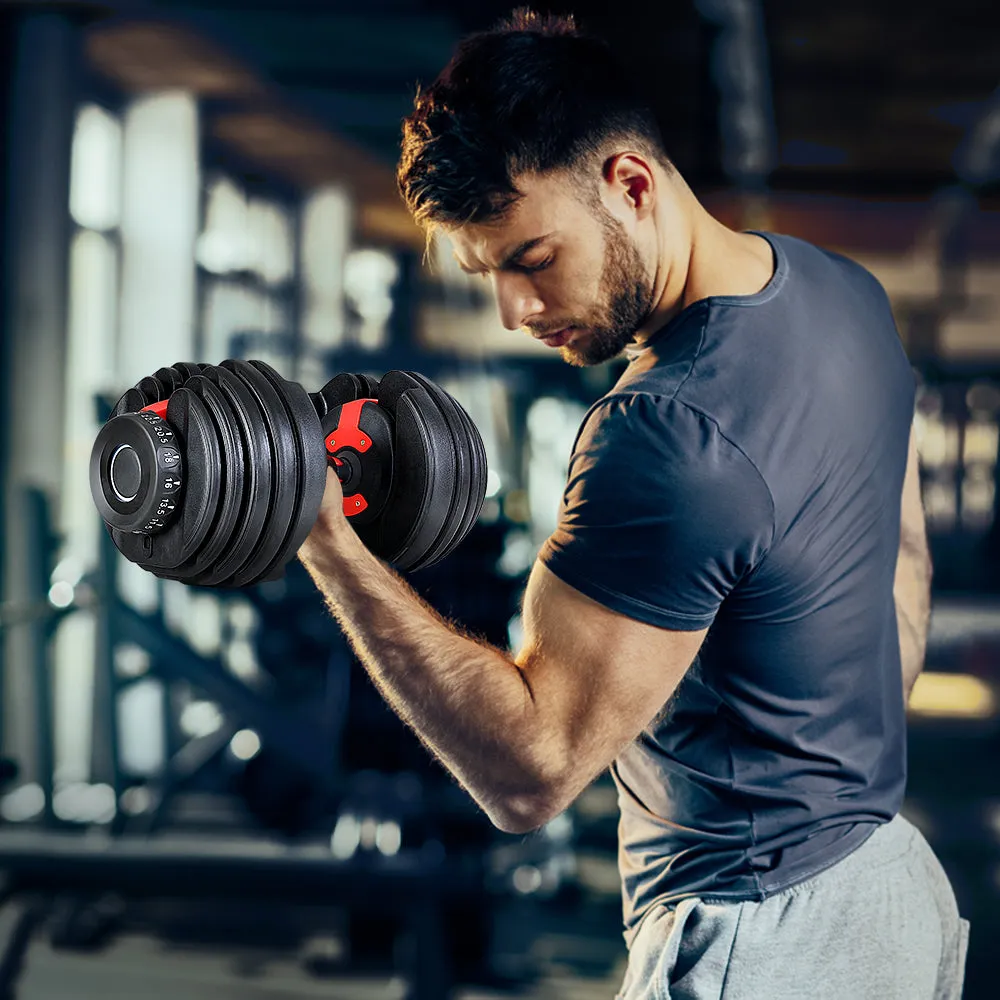 24Kg Adjustable Dumbbell Dumbbells Weight Plates Home Gym Fitness Exercise