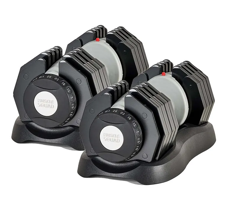 2.5kg - 25kg Quick Select Adjustable Dumbbell Set   Bench Package