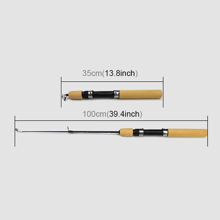 35cm Portable Ice Fishing Rod Shrimp Rod Lure Rod Fishing Gear Fittings , Extension Length :100cm