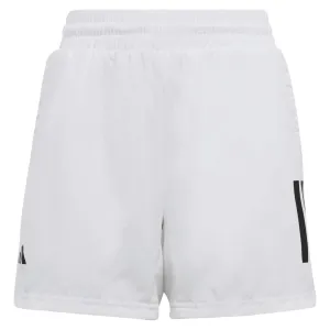 adidas Boy's 3 Stripe Club Shorts (White)