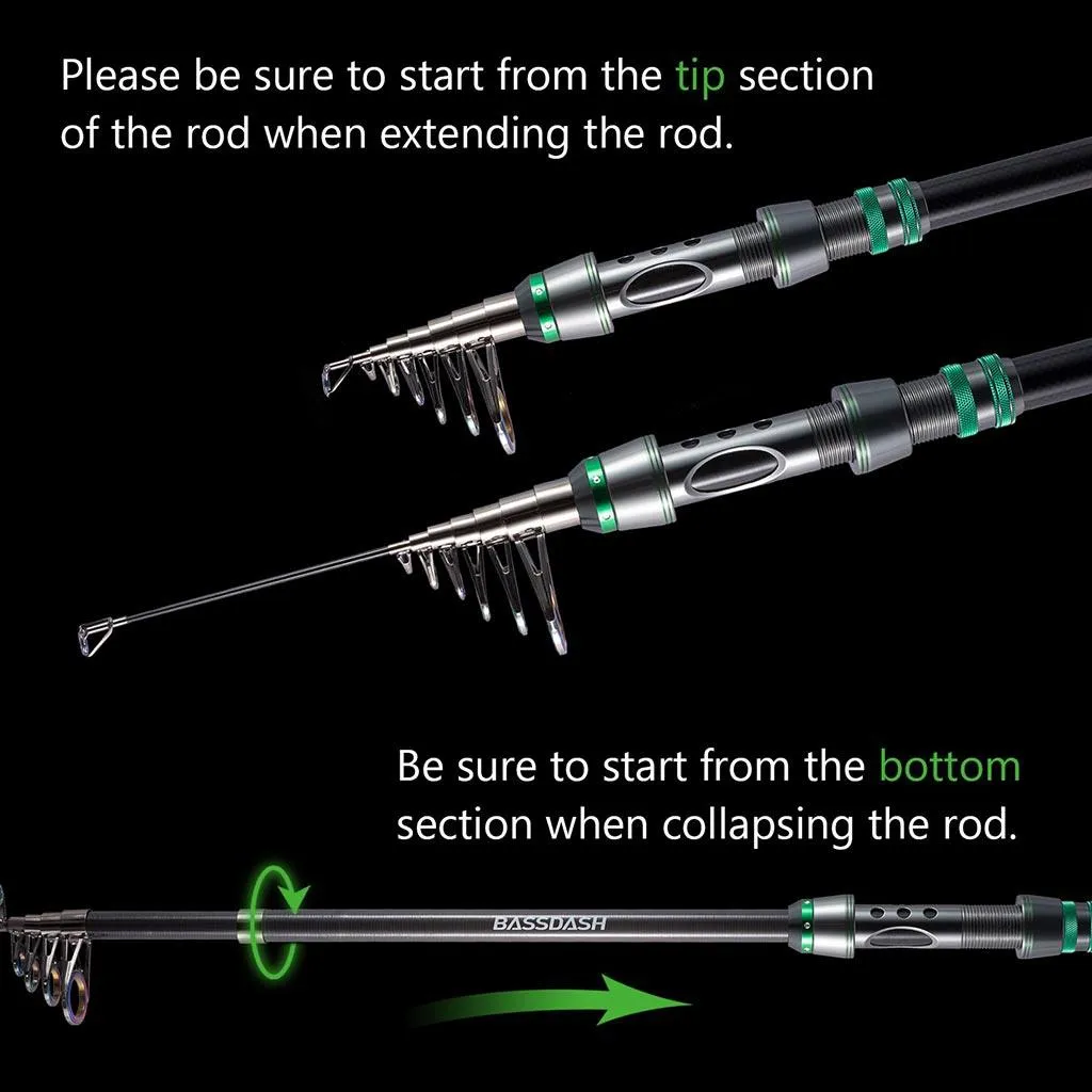 Alien Telescopic Travel Spinning Fishing Rod