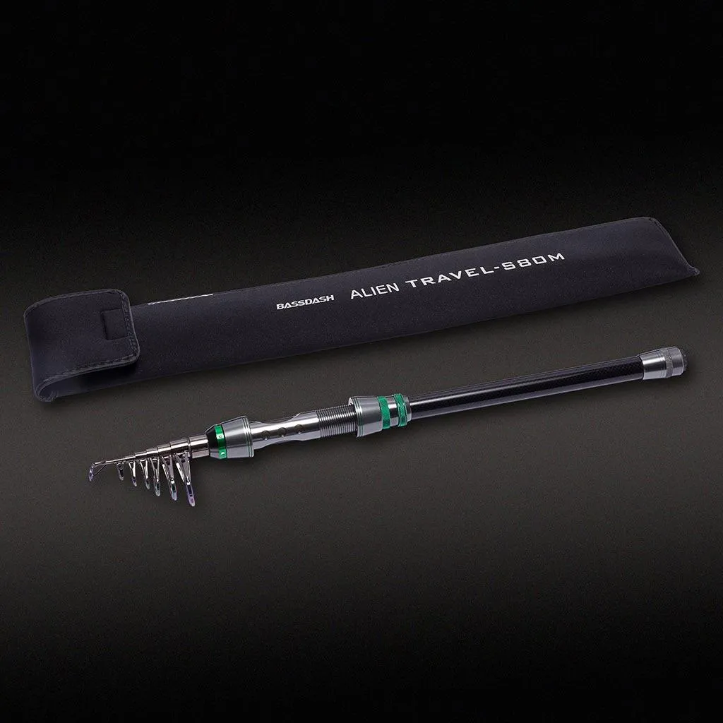 Alien Telescopic Travel Spinning Fishing Rod