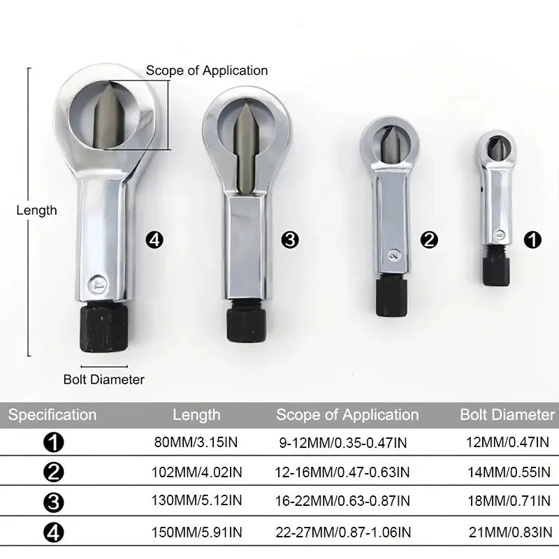Automotive Heavy-Duty Nut Splitter Tool Set - 4-in-1 Assembly Version