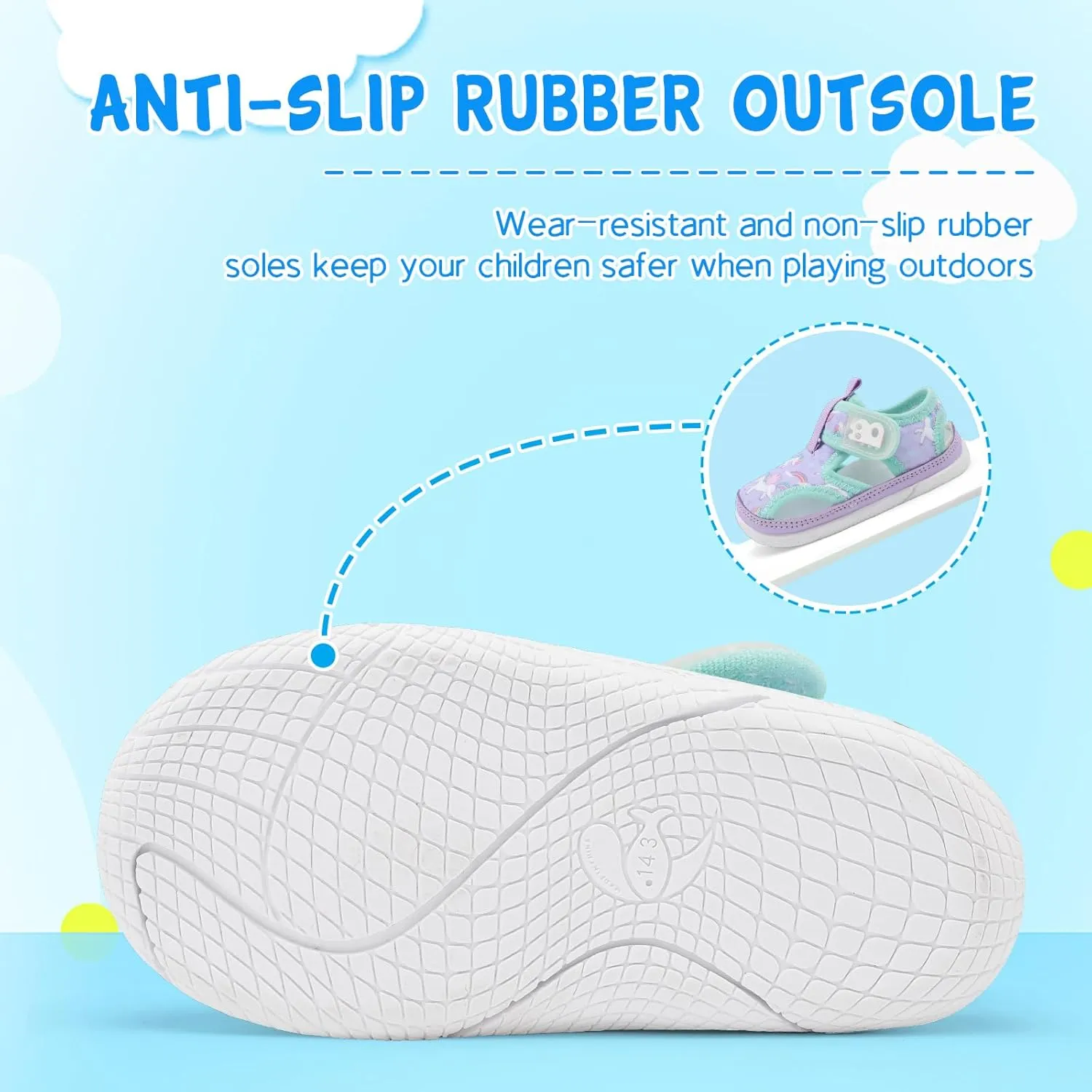 Besroad Toddler Water Shoes Boys Girls Qucik Dry Sport Beach Sandals Non-Slip Barefoot Aqua Socks Swim Shoes