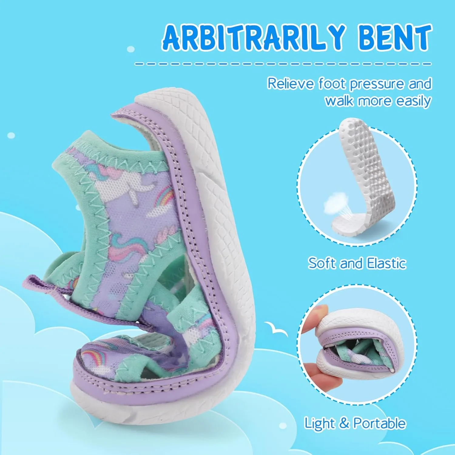 Besroad Toddler Water Shoes Boys Girls Qucik Dry Sport Beach Sandals Non-Slip Barefoot Aqua Socks Swim Shoes