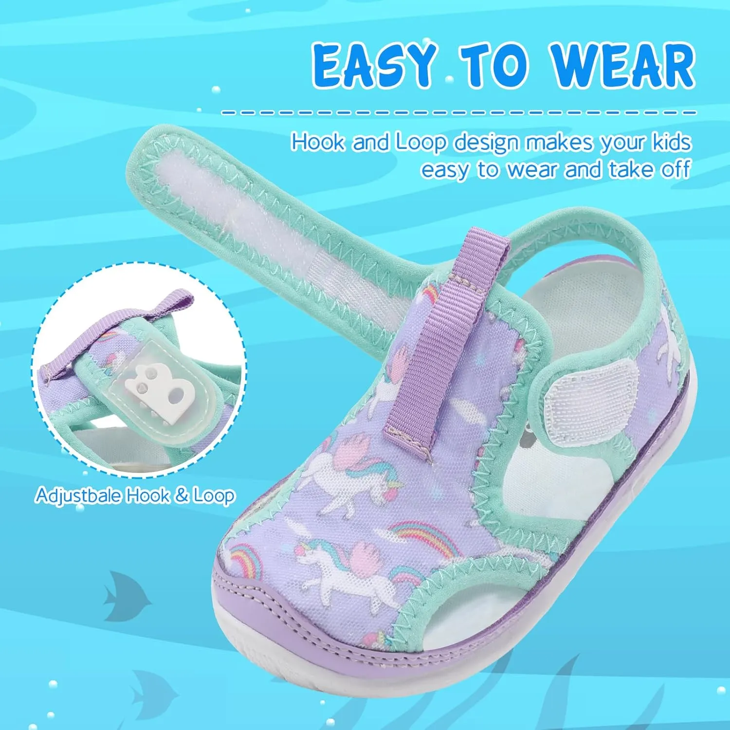 Besroad Toddler Water Shoes Boys Girls Qucik Dry Sport Beach Sandals Non-Slip Barefoot Aqua Socks Swim Shoes