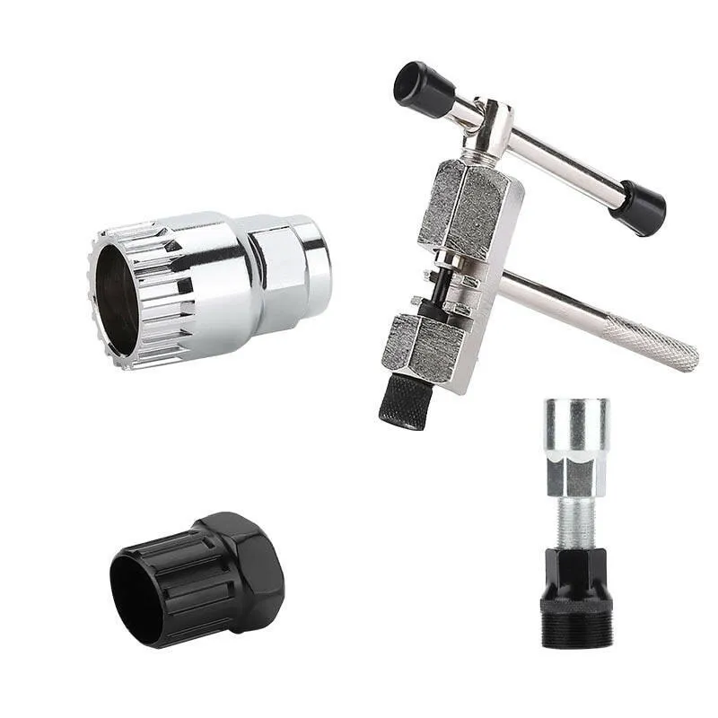 Bicycle Repair Tool Kits Bike Flywheel Removal Chain Breaker Cutter Crank Puller Bike Wrench Cassette Bracket Extractor Sets