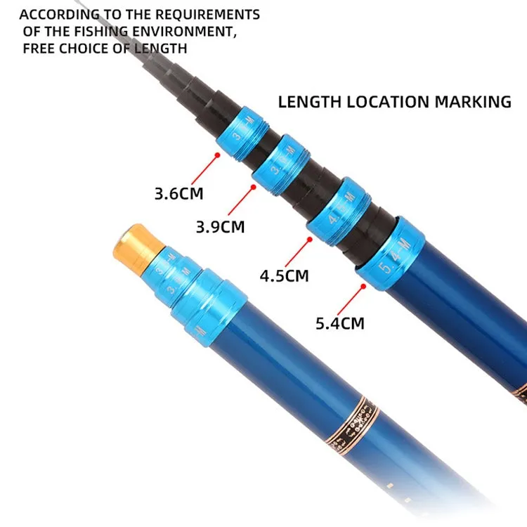 Carbon Short Section Fishing Rod Short Section Positioning Handle Rod, Length: 4.5m(Black)