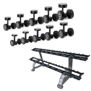 Element Fitness 5-50 Platinum Dumbbell Set with Stand