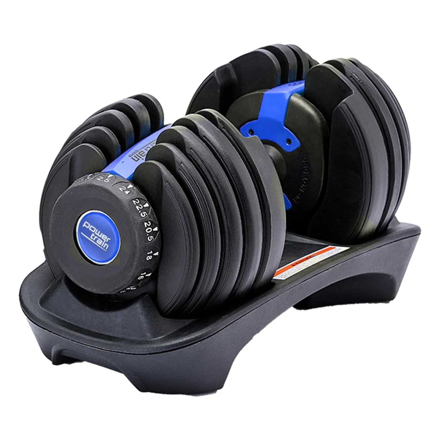 Ergonomic 24KG Adjustable Dumbbell 15 Weights - Powertrain