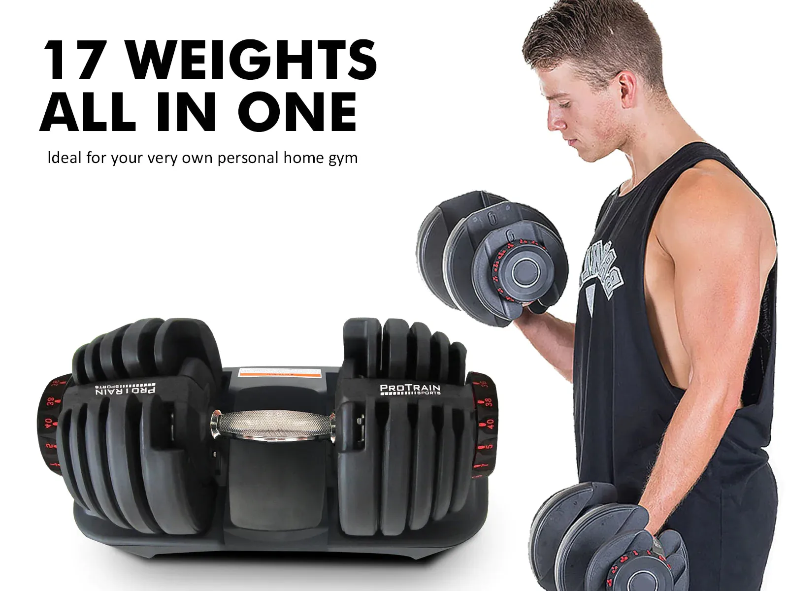 Fitness PAIR ADJUSTABLE DUMBBELLS 40KG