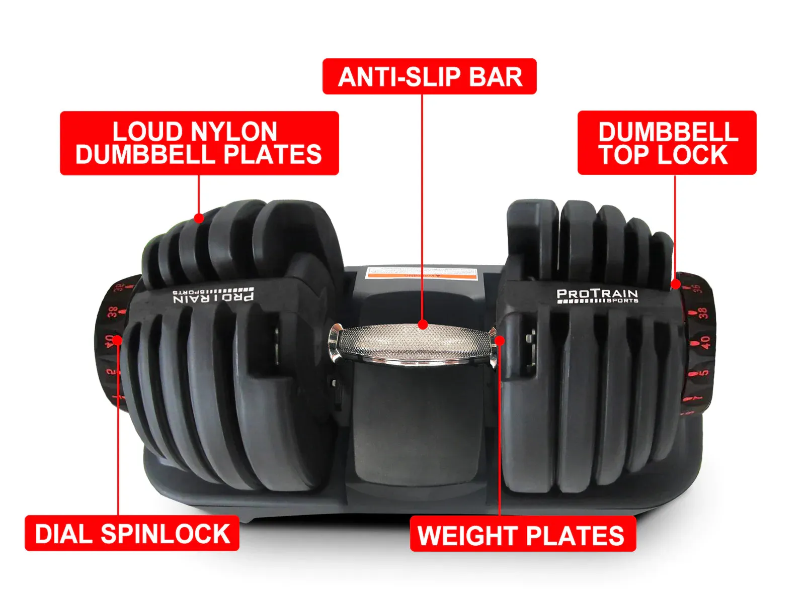 Fitness PAIR ADJUSTABLE DUMBBELLS 40KG