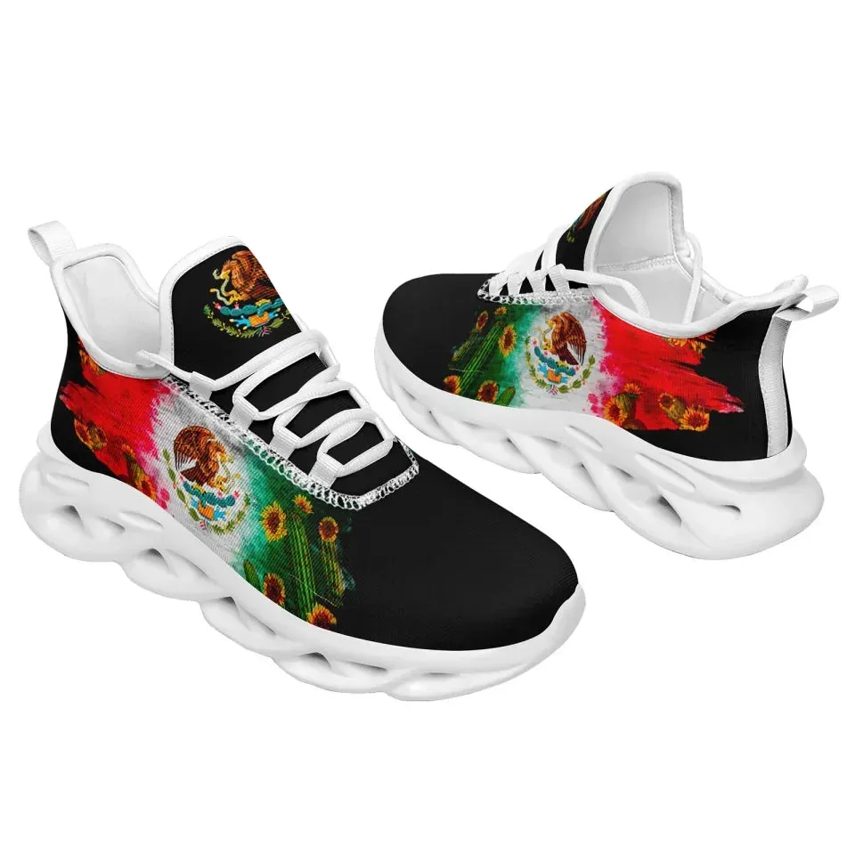 Gift Ideas,Personalized Mexico Flag Sneakers, Custom Unisex Lightweight Running Shoes,Perfect Gift for Patriotic Fans