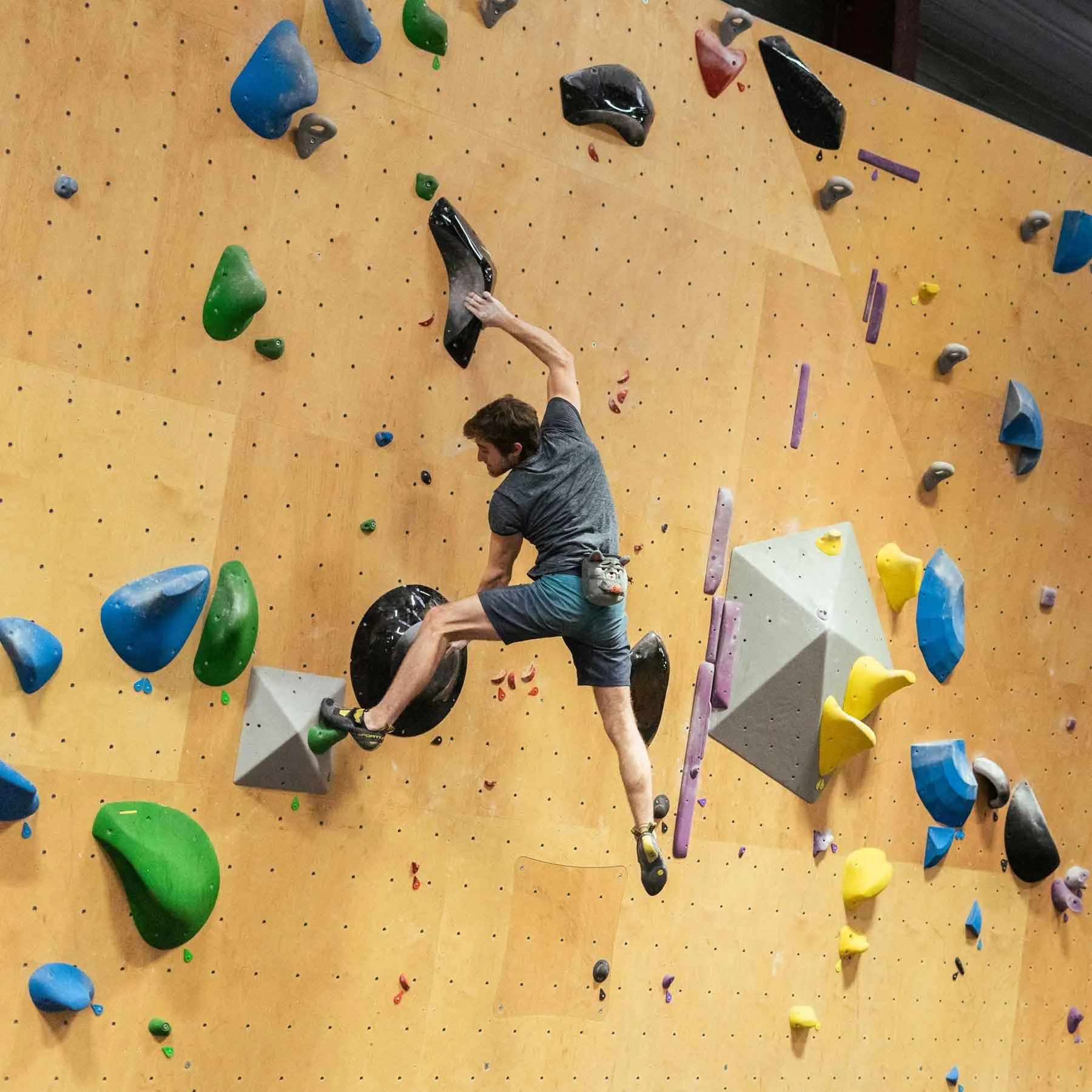 Grey Cat Rock Climbing Chalk Bag