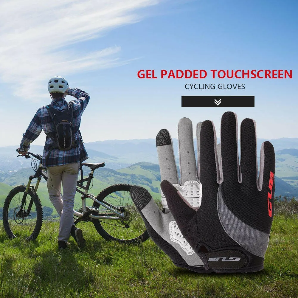 GUB Unisex Gel Padded Touch Screen Full Finger Cycling Gloves MTB Road Bike Bicycle Riding Outdoor Sport Gloves