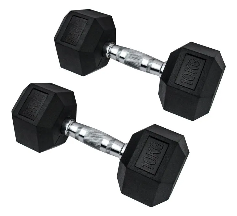 Hex Rubber Dumbbell Pairs