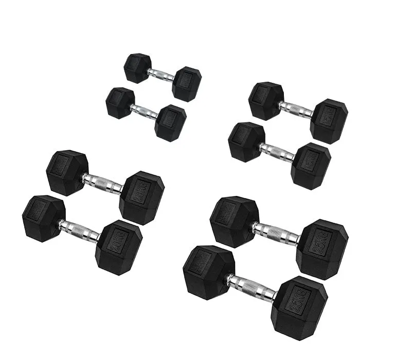 Hex Rubber Dumbbell Sets