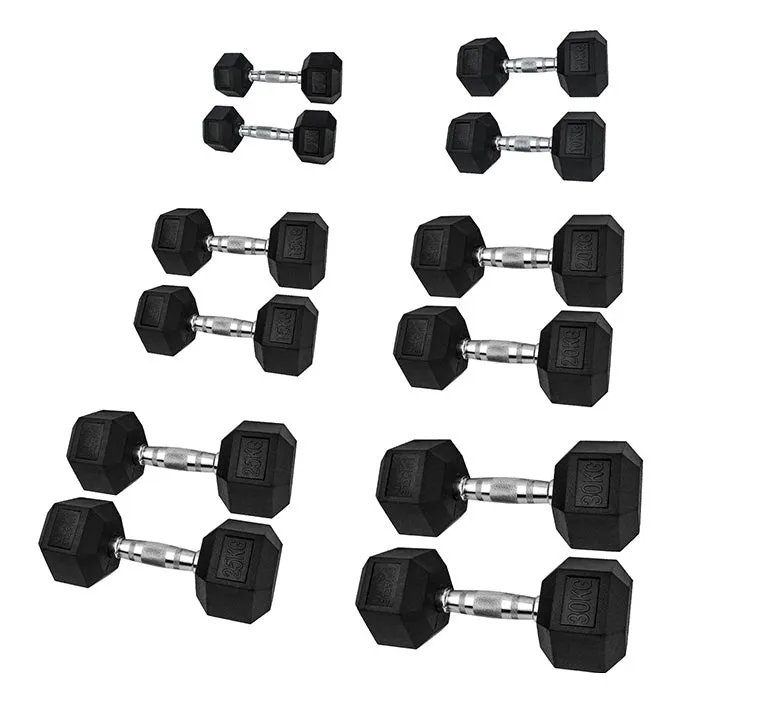 Hex Rubber Dumbbell Sets