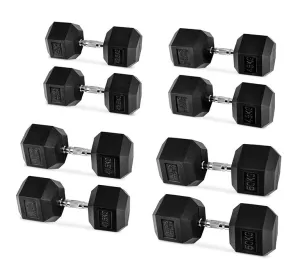 Hex Rubber Dumbbell Sets
