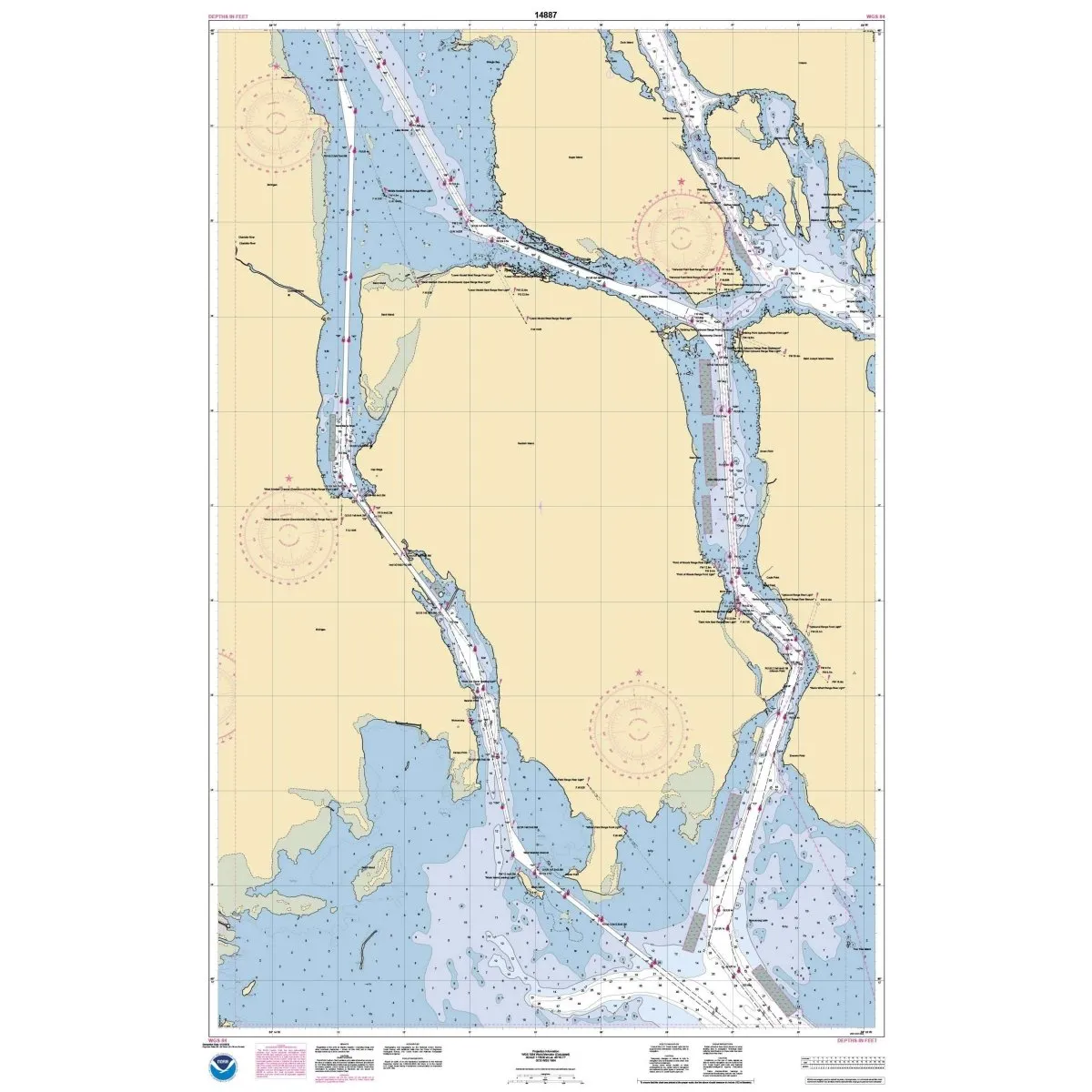 Historical NOAA Chart 14887: St Marys River - Neebish Island