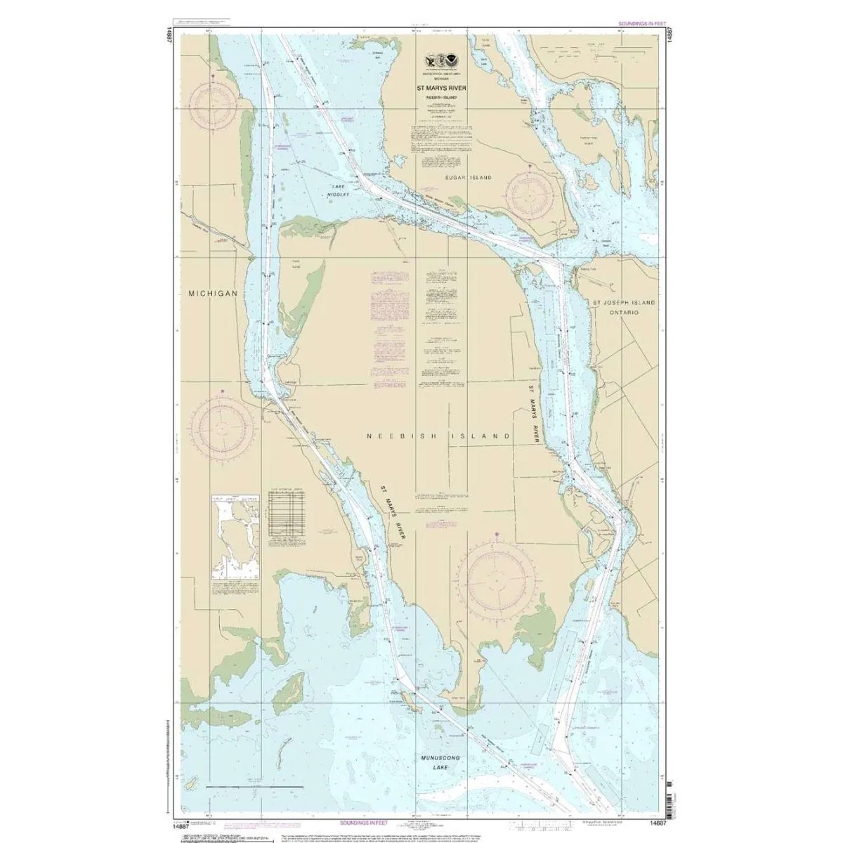 Historical NOAA Chart 14887: St Marys River - Neebish Island