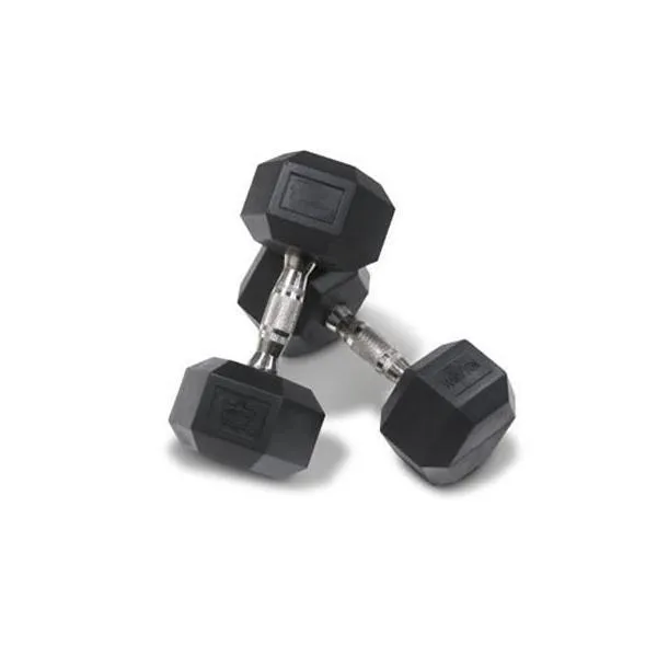 Pair of 2kg Rubber Hex Dumbbells