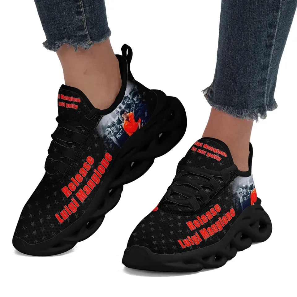 Personalized Luigi Mangione Design Running Shoes, Custom Breathable Unisex Athletic Sneakers