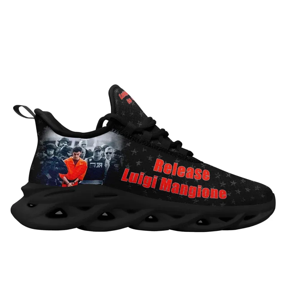 Personalized Luigi Mangione Design Running Shoes, Custom Breathable Unisex Athletic Sneakers