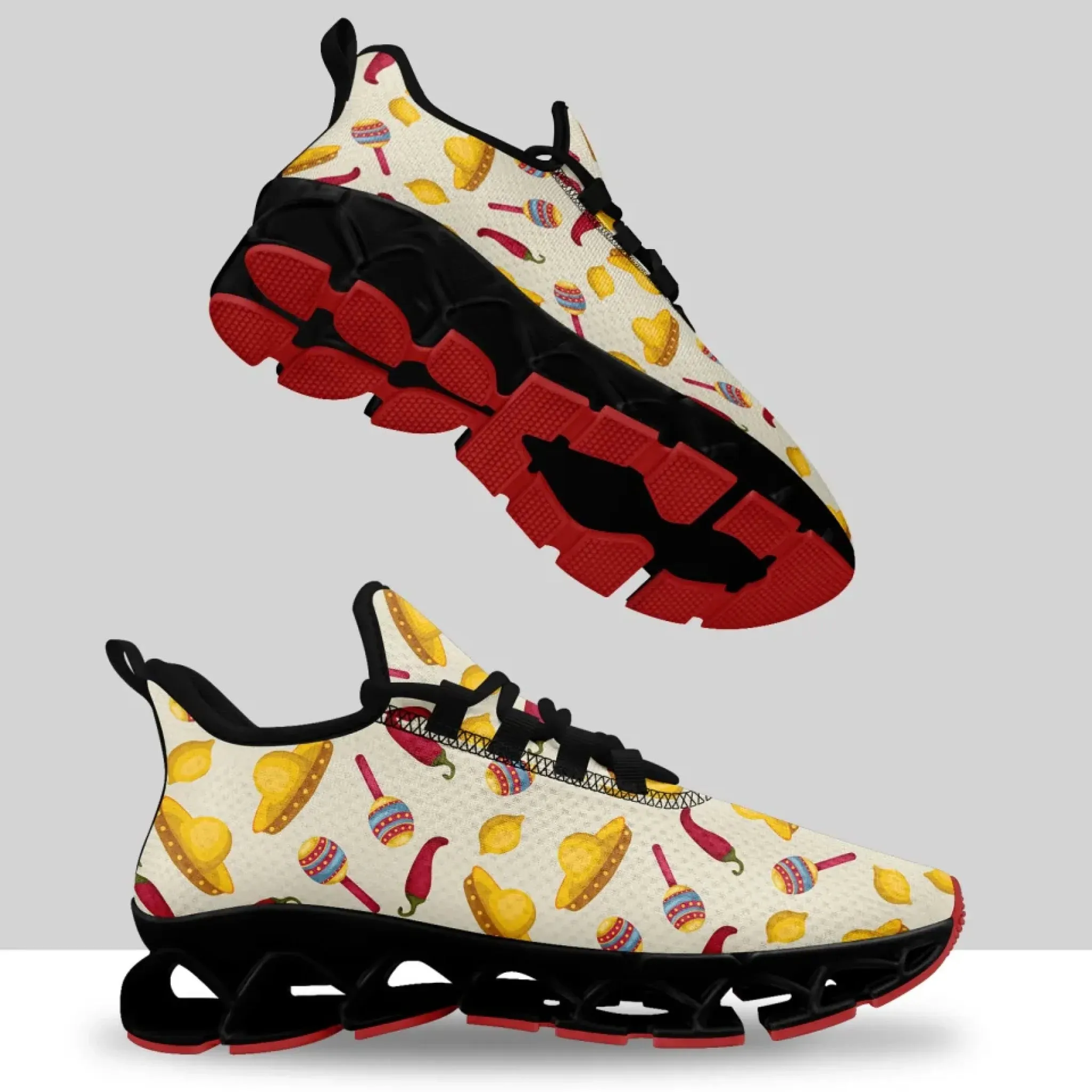 Personalized Mexico Flag Sneakers, Custom Breathable Running Shoes, Lightweight Walking Shoes