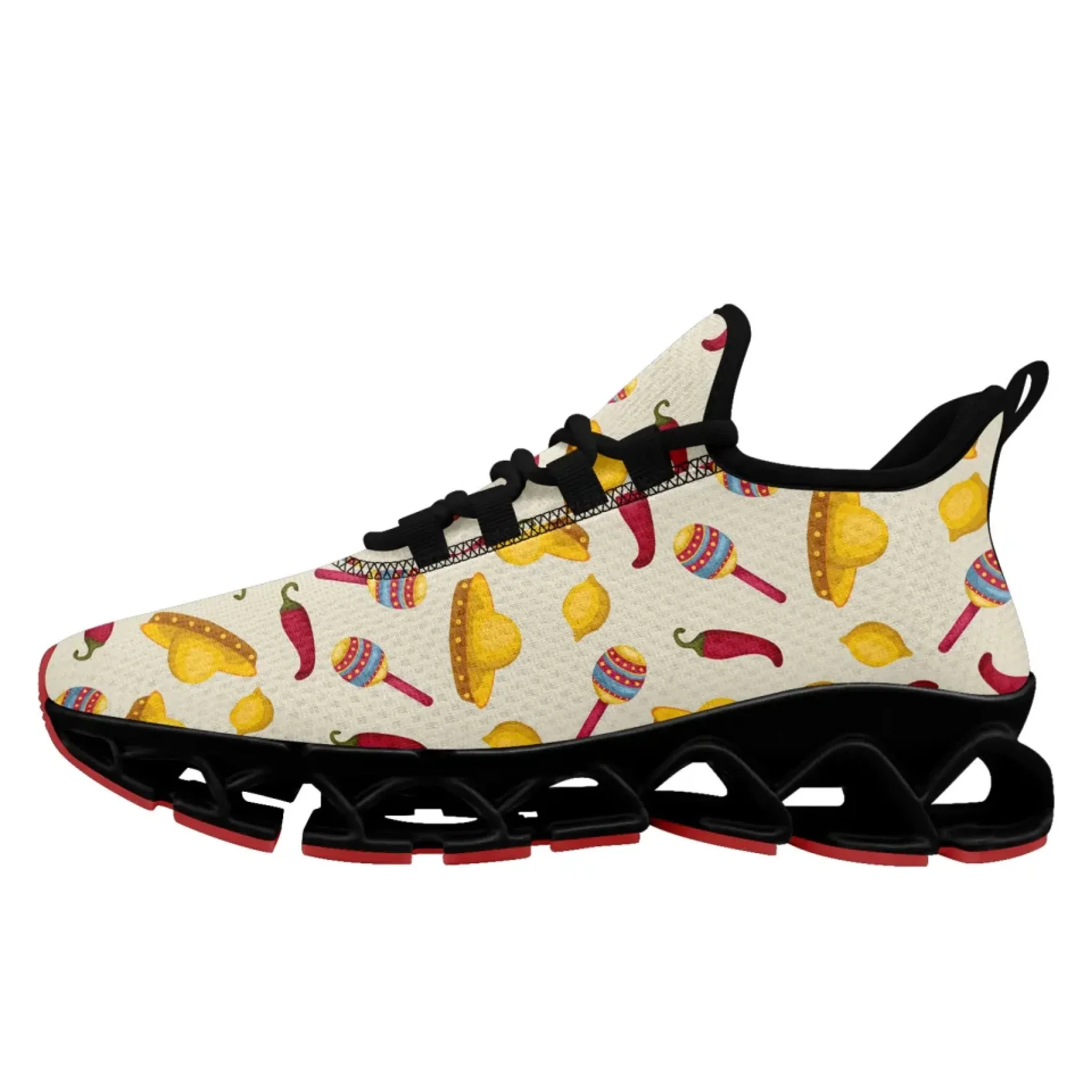 Personalized Mexico Flag Sneakers, Custom Breathable Running Shoes, Lightweight Walking Shoes