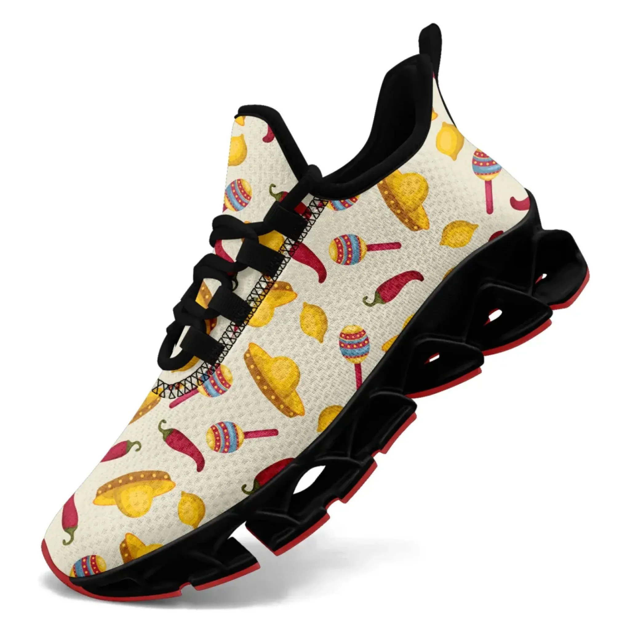 Personalized Mexico Flag Sneakers, Custom Breathable Running Shoes, Lightweight Walking Shoes
