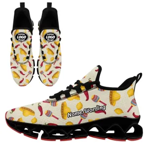 Personalized Mexico Flag Sneakers, Custom Breathable Running Shoes, Lightweight Walking Shoes
