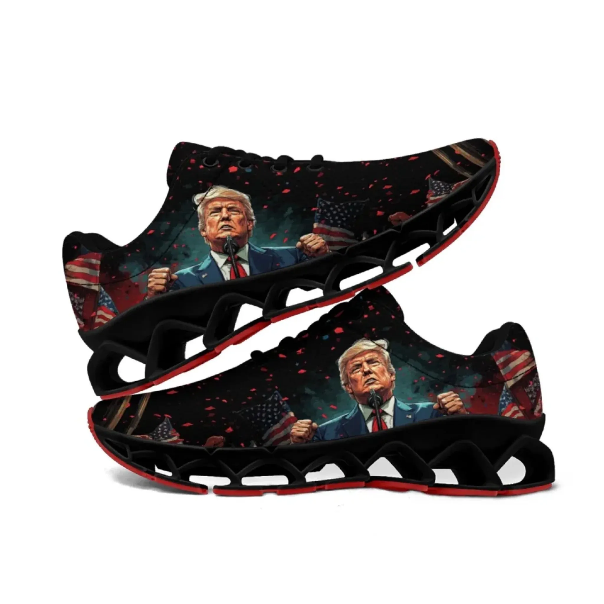 Personalized Trump Sneakers, Custom Breathable and Patriotic Shoes, Pride Unisex Running Shoes