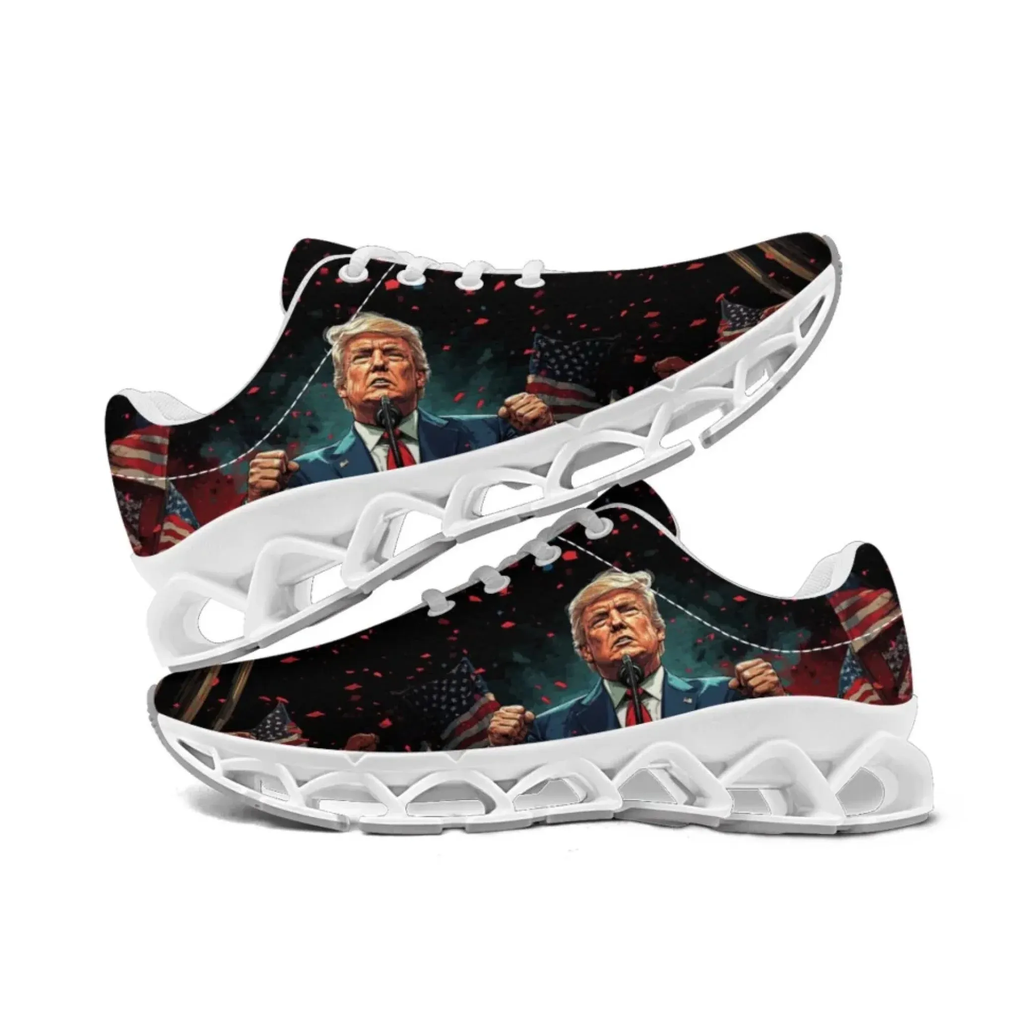 Personalized Trump Sneakers, Custom Breathable and Patriotic Shoes, Pride Unisex Running Shoes