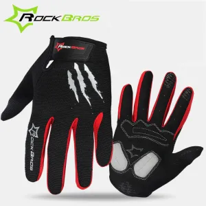 RockBros Full Finger Phone Touch Screen Bicycle Gloves With Sponge Pads