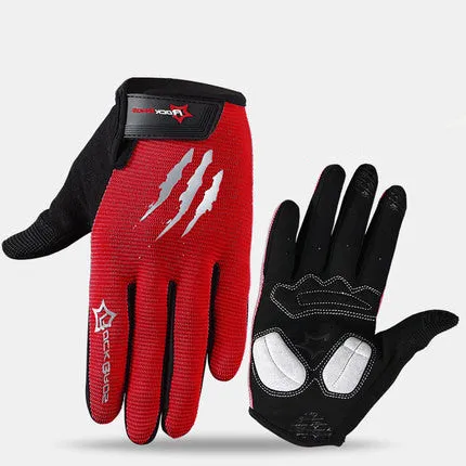 RockBros Full Finger Phone Touch Screen Bicycle Gloves With Sponge Pads