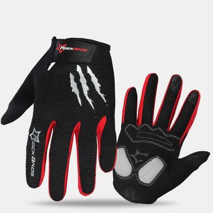 RockBros Full Finger Phone Touch Screen Bicycle Gloves With Sponge Pads