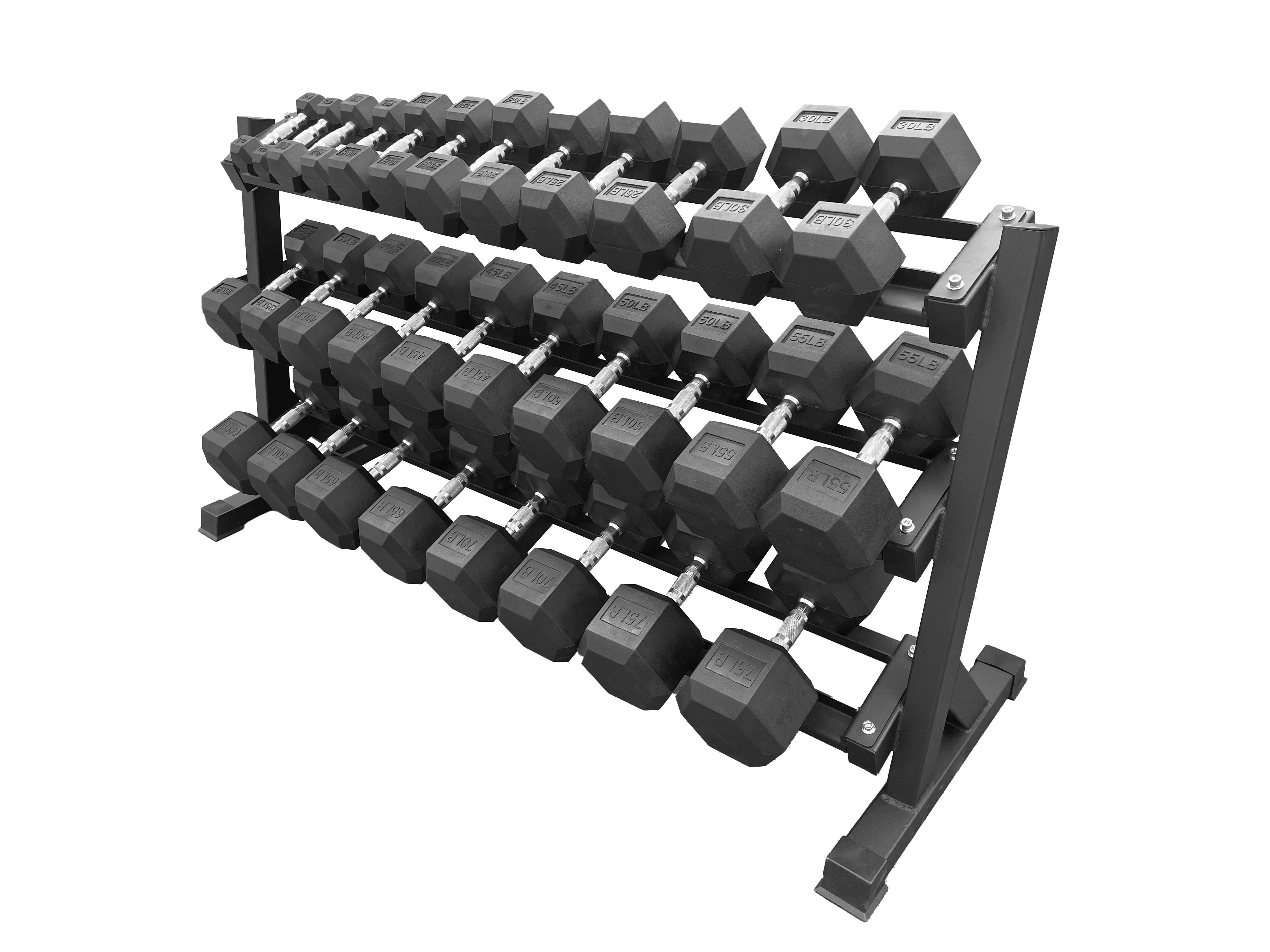 Rubber Hex Dumbbell Sets   Dumbbell Rack Combo