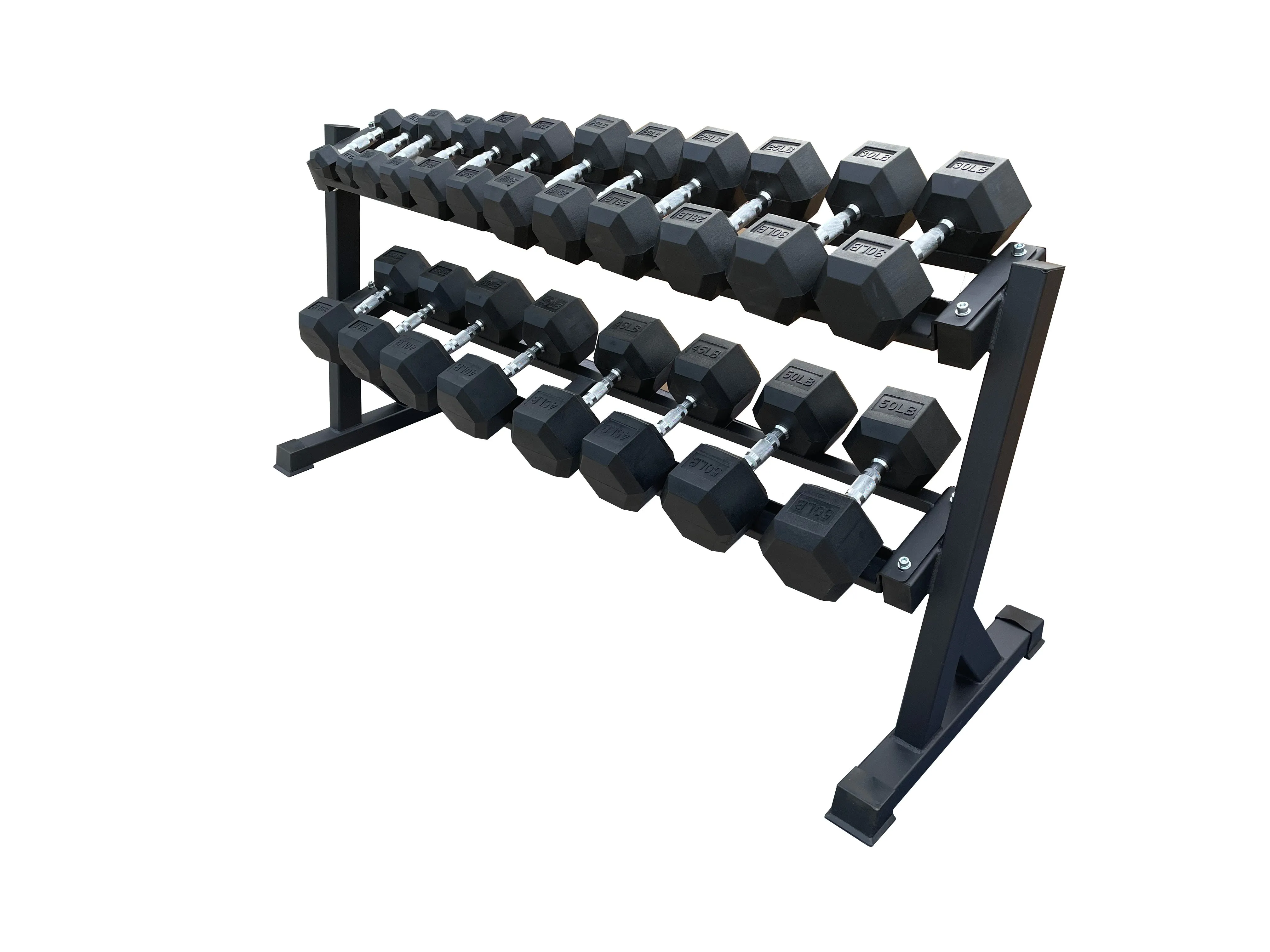 Rubber Hex Dumbbell Sets   Dumbbell Rack Combo