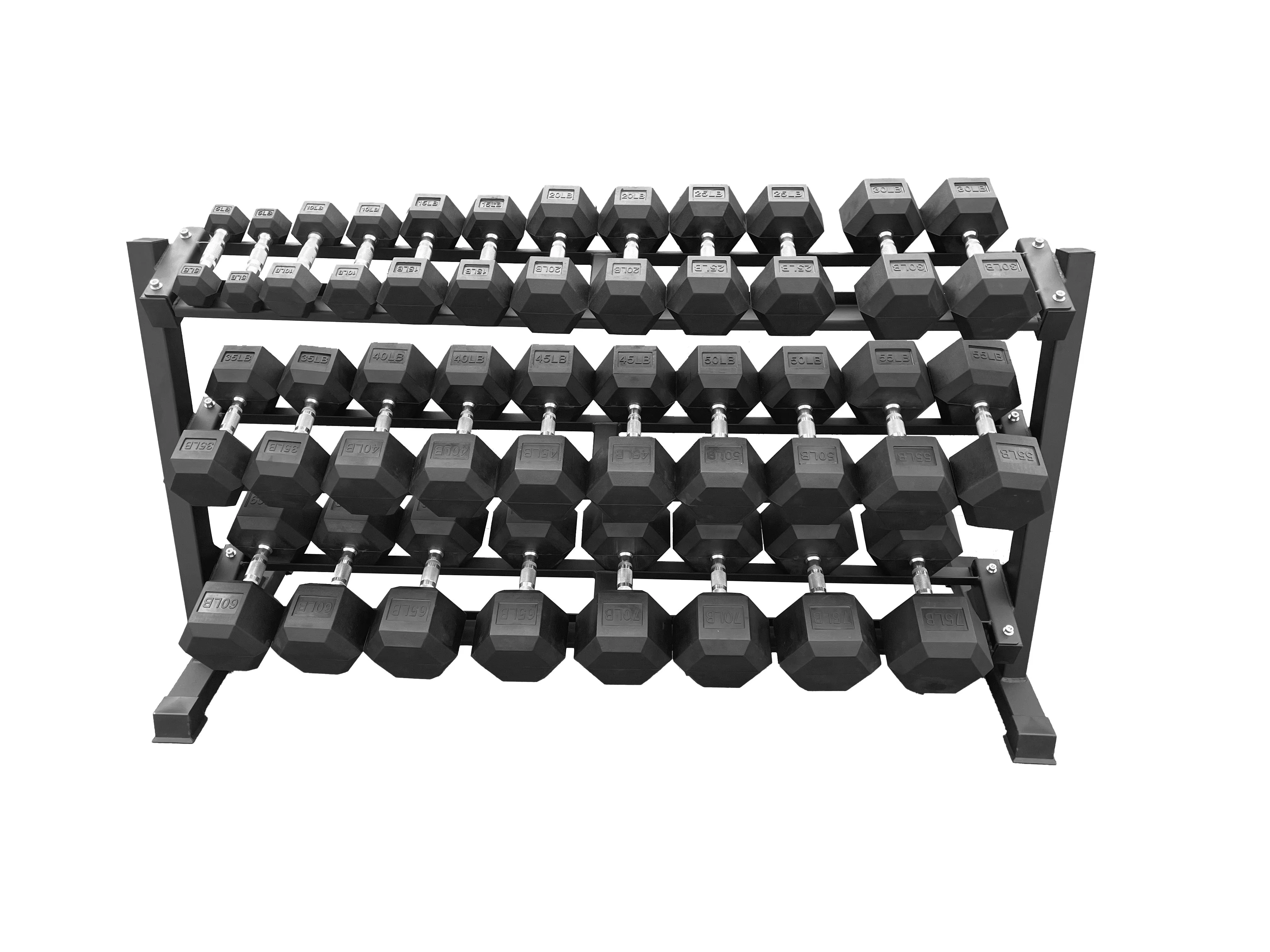 Rubber Hex Dumbbell Sets   Dumbbell Rack Combo