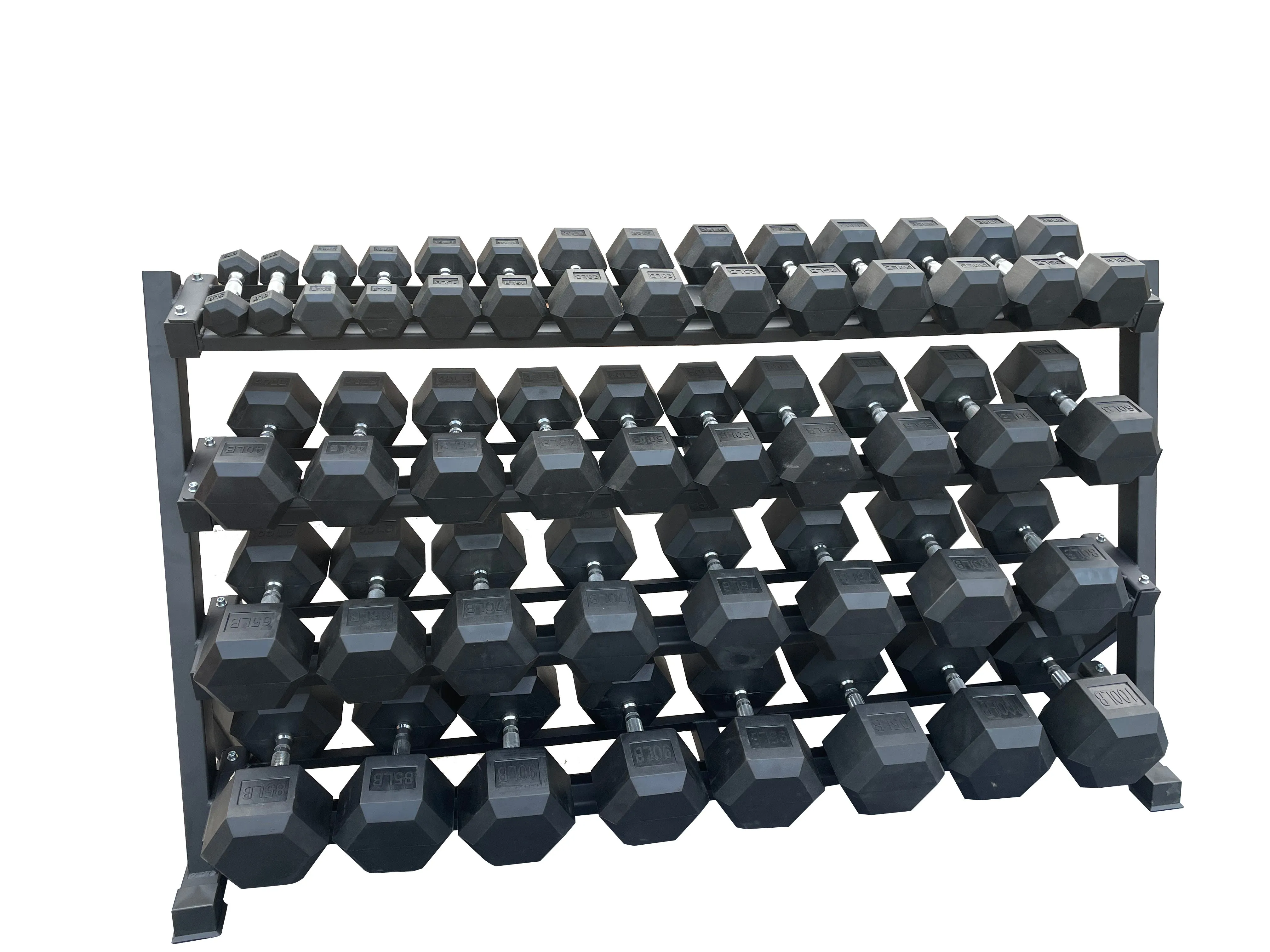Rubber Hex Dumbbell Sets   Dumbbell Rack Combo