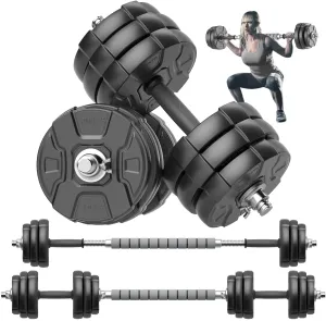 RUNWE Adjustable Weight Dumbbells Set - 40 50 70 90 100 lbs Free Weight Barbell Set at Home/Office/Gym Fitness Workout Exercises Training for Men/Women/Beginner/Pro