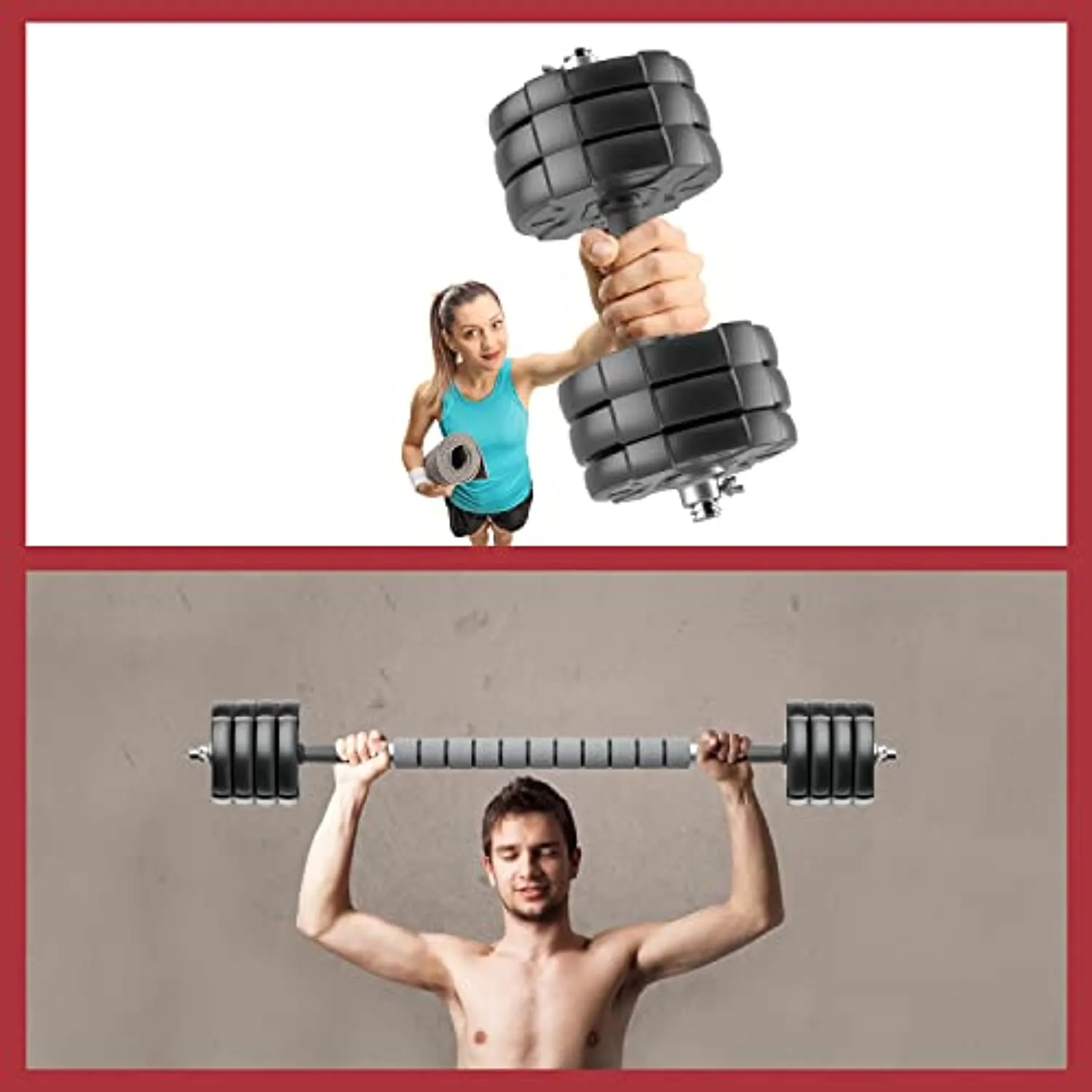 RUNWE Adjustable Weight Dumbbells Set - 40 50 70 90 100 lbs Free Weight Barbell Set at Home/Office/Gym Fitness Workout Exercises Training for Men/Women/Beginner/Pro