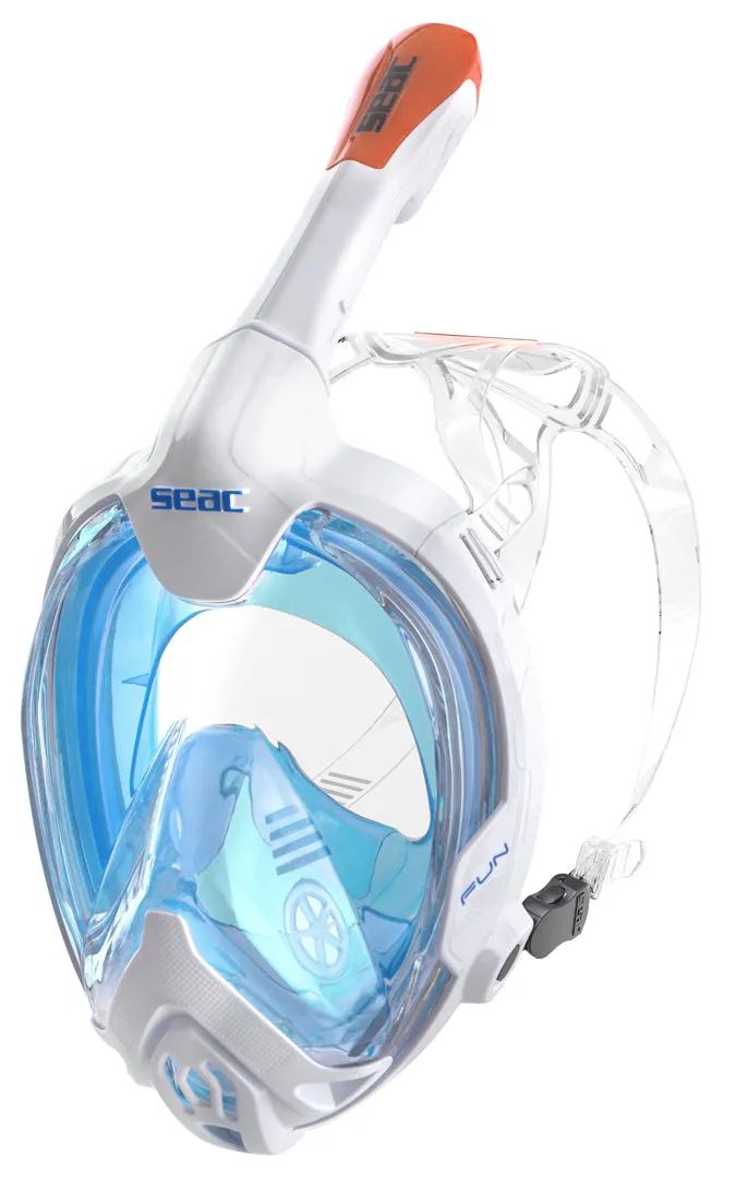 SEAC Fun Full Face Snorkeling Mask for Children 10  and Small Faces, Safety Release Buckles