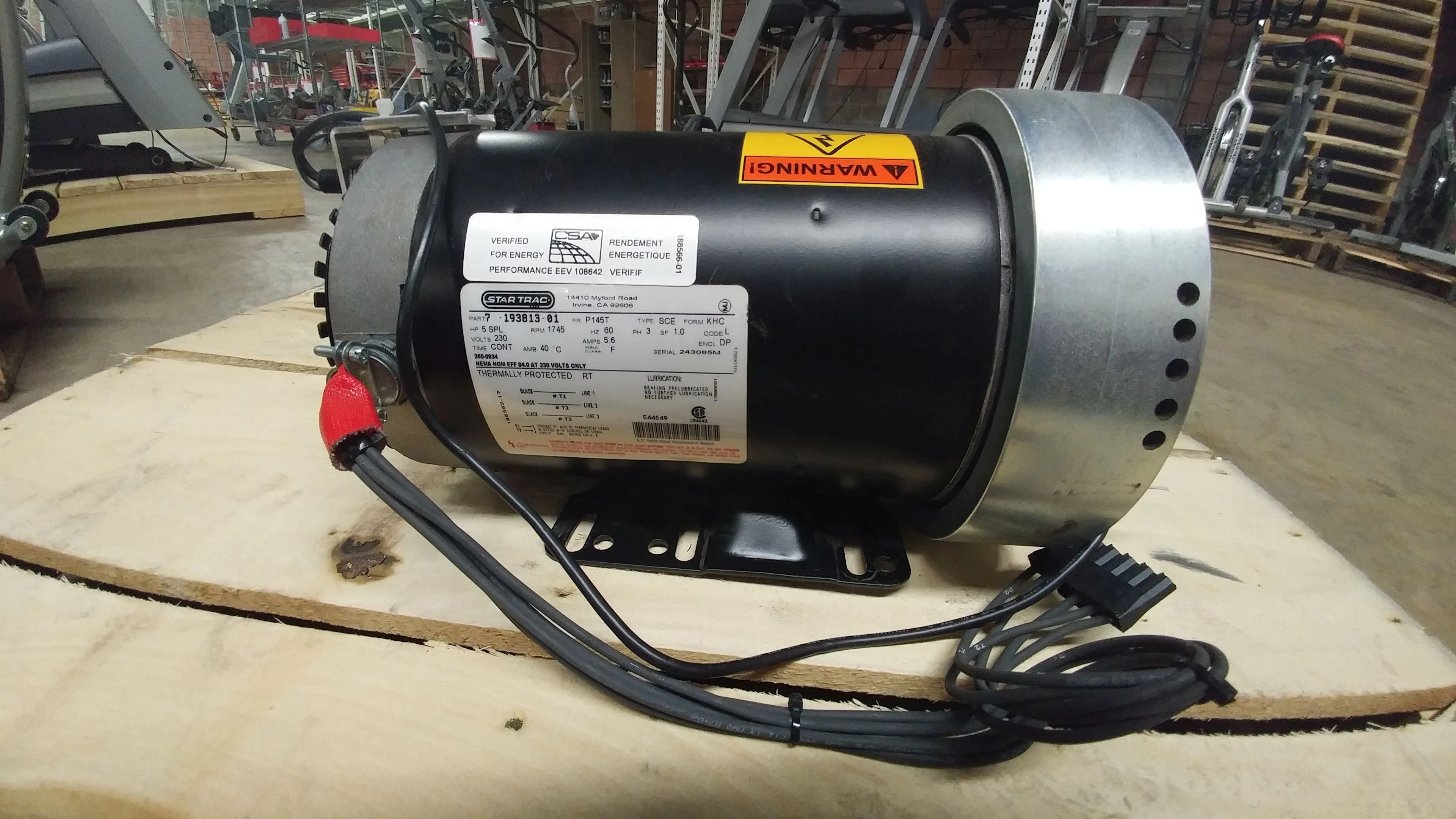 STAR TRAC TREADMILL DRIVE MOTOR, 220V, 5HP, AC OEM# 260-0934