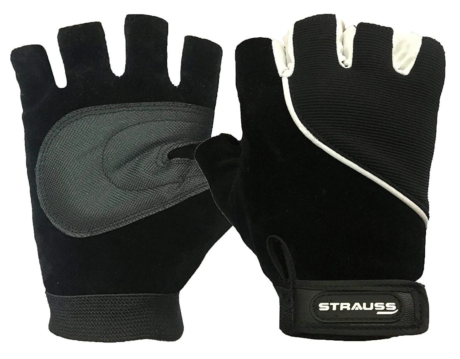 Strauss Bicycle Saddle Seat Cover, (Black), Cycling Gloves, Large, (Black)