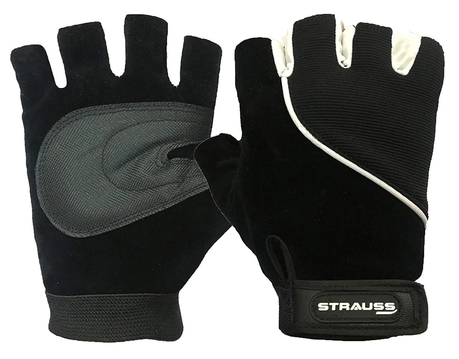 Strauss Bicycle Saddle Seat Cover, (Black), Cycling Gloves, Large, (Black)