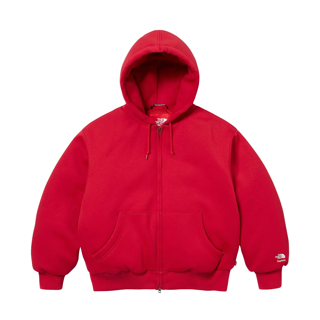 Supreme x The North Face Zip Up Hooded Sweatshirt 'Red'